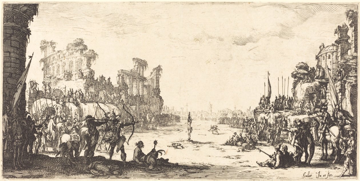 The Ordeal by Arrows (Saint Sebastian) av Jacques Callot