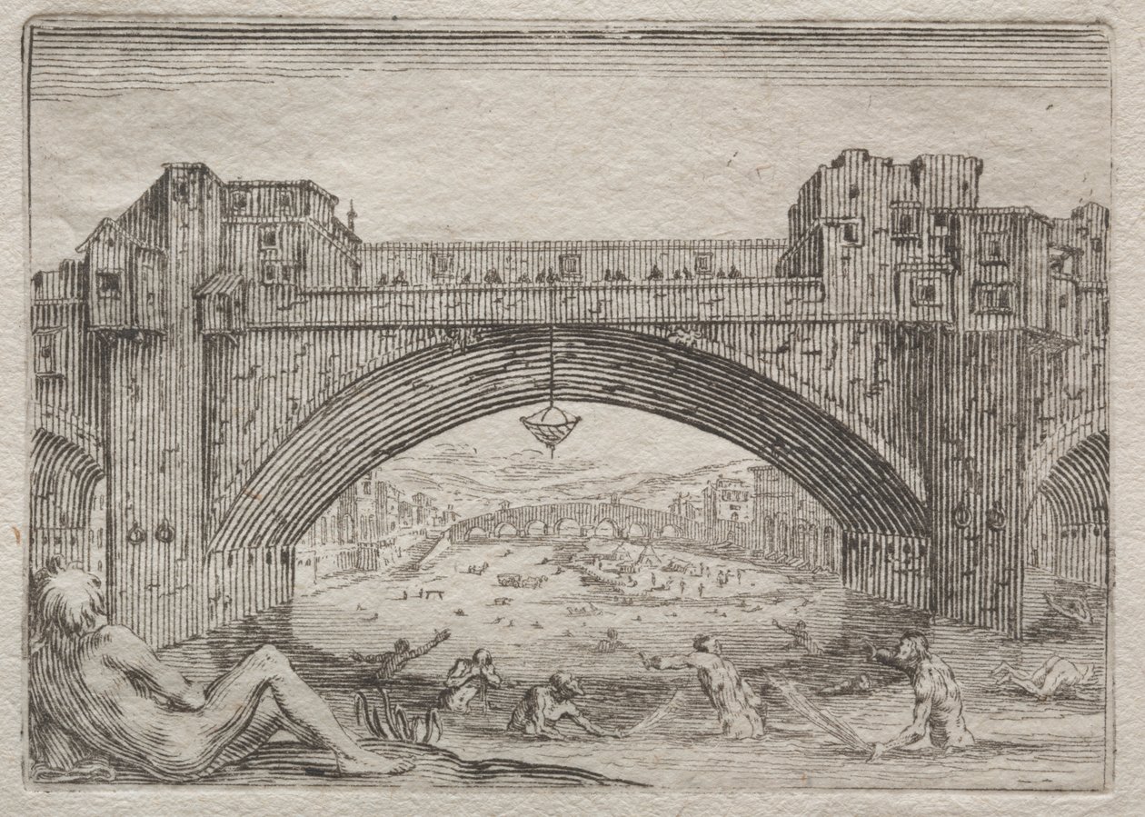 Ponte Vecchio, Firenze av Jacques Callot