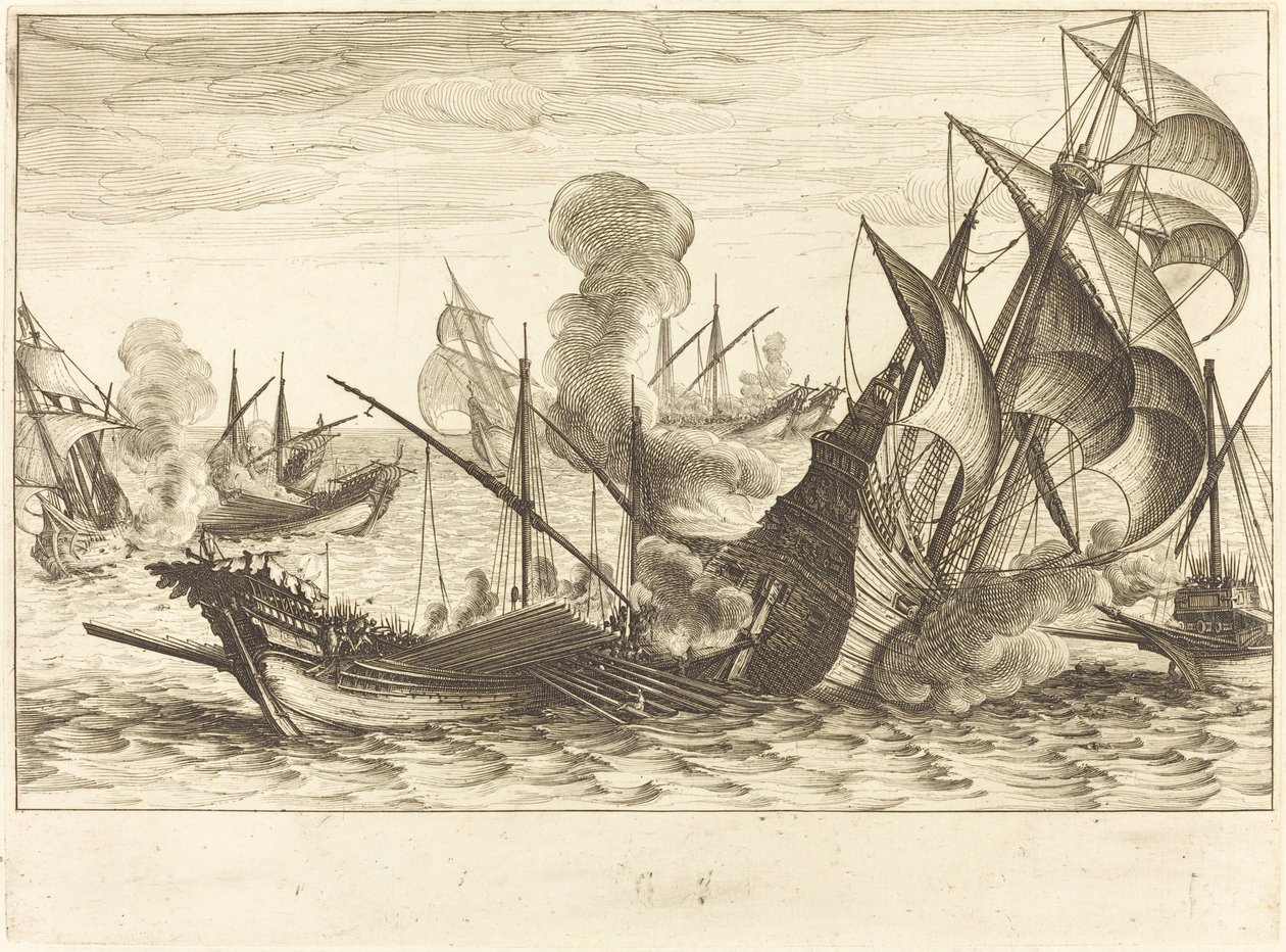 Det andre sjøslaget av Jacques Callot