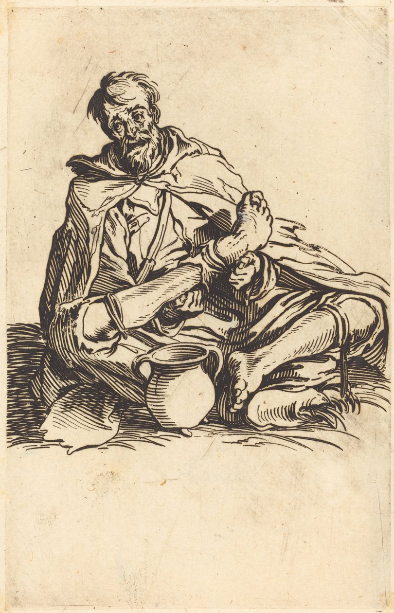 Den syke mannen, ca. 1622. av Jacques Callot