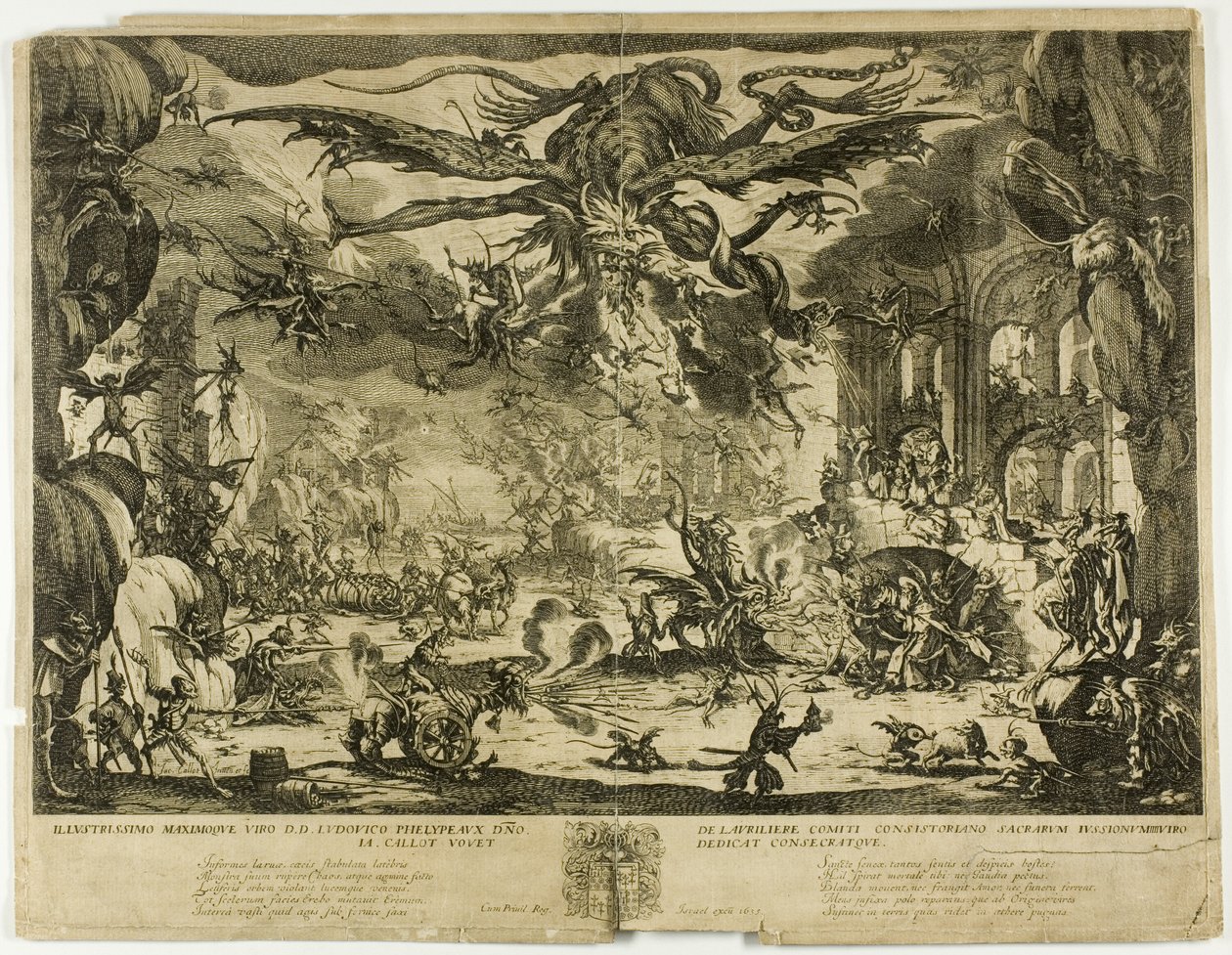 Fristelsen til Saint Anthony av Jacques Callot