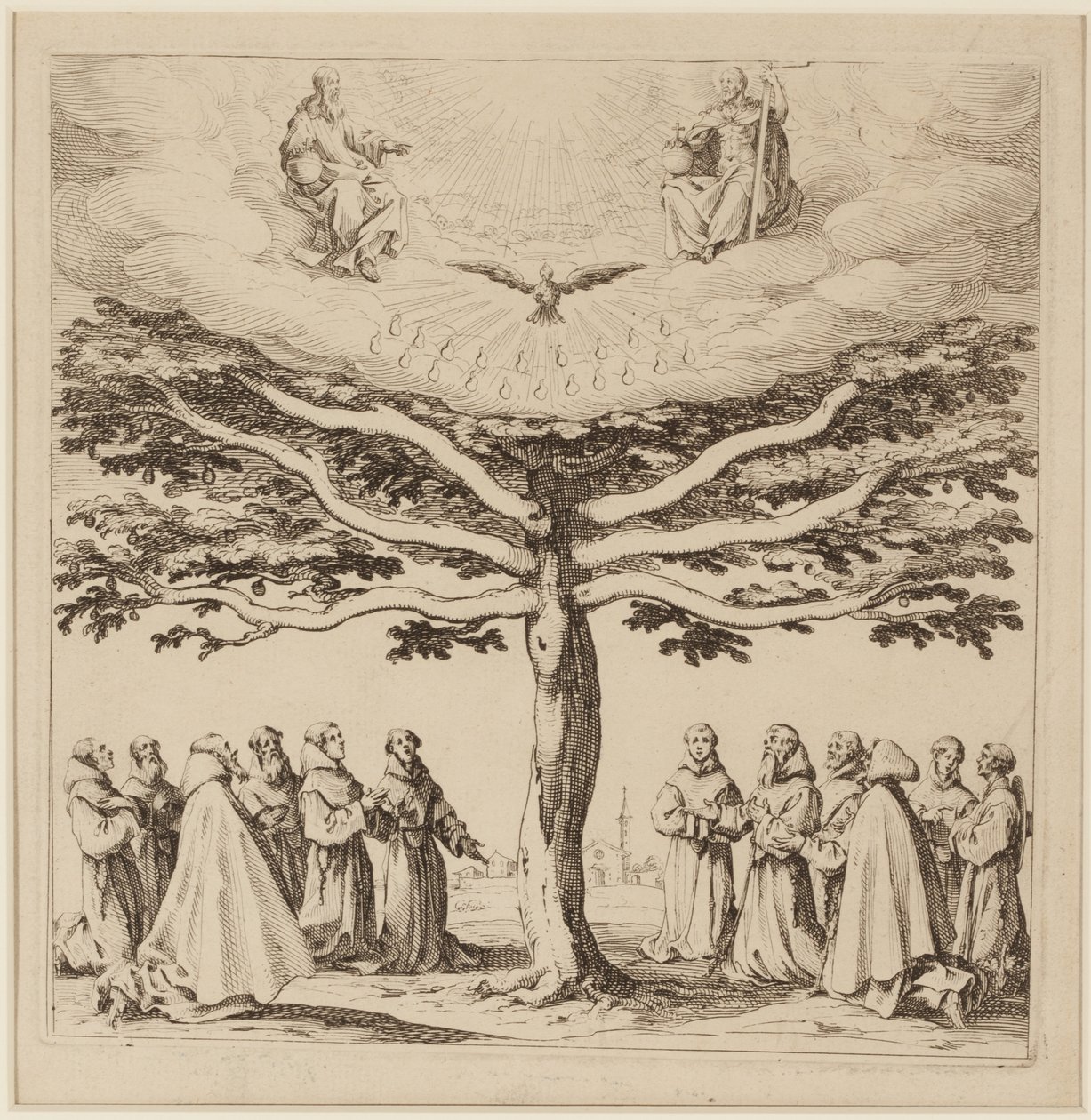 The Tree of St. Francis, ca. 1619 (radering) av Jacques Callot