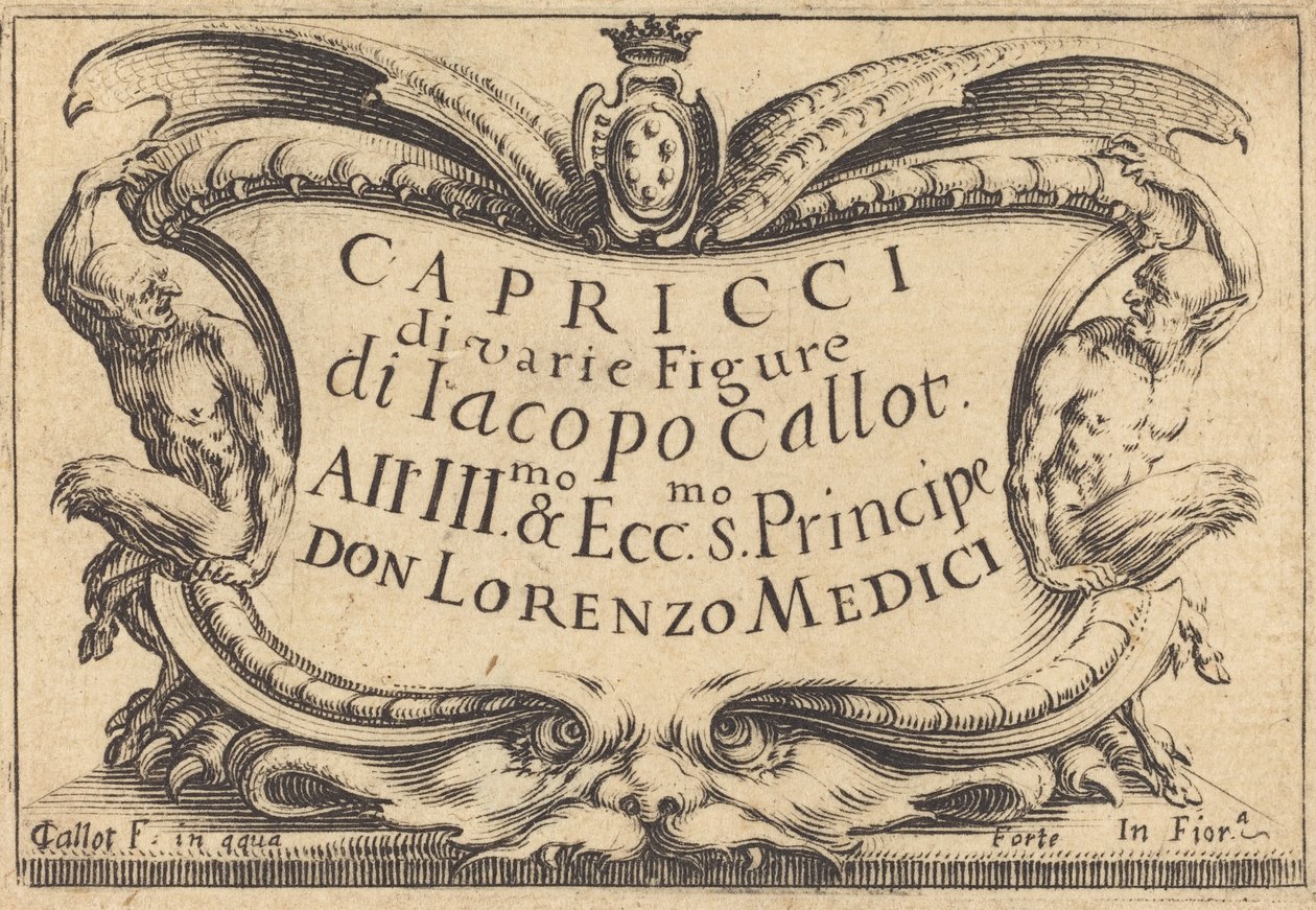 Tittelside for "The Capricci" av Jacques Callot