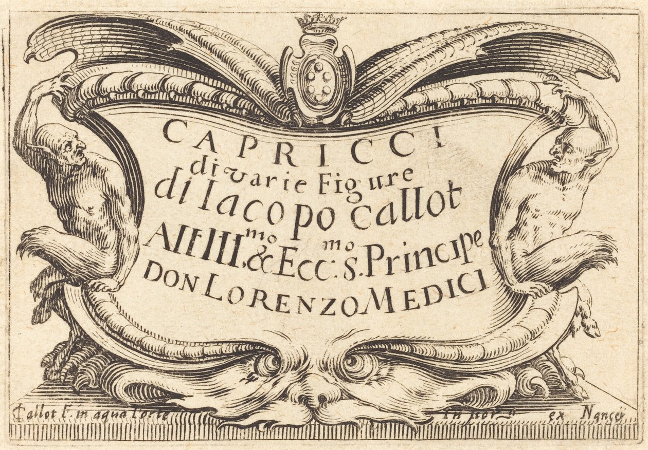 Tittelside for "The Capricci" av Jacques Callot