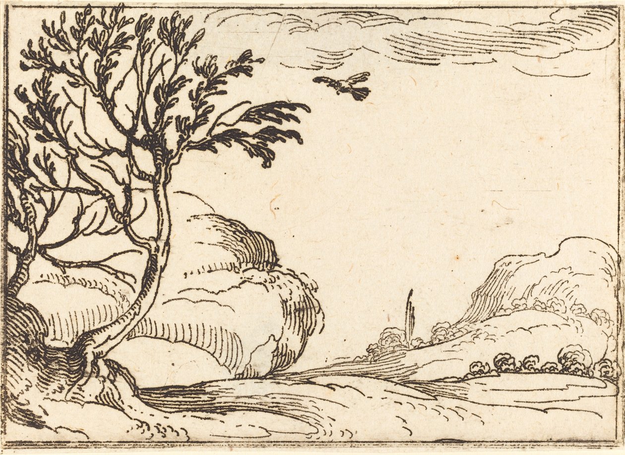 Turteldue som flyr i ørkenen av Jacques Callot