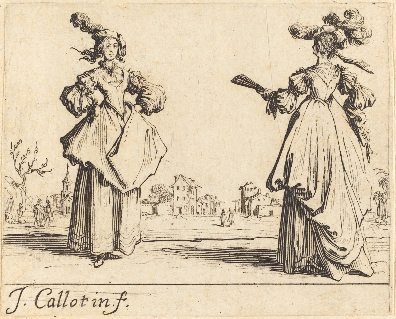To samfunnskvinner av Jacques Callot