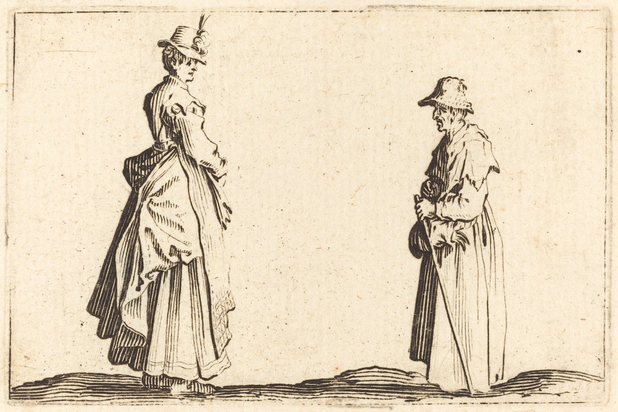 To kvinner i profil, ca. 1622. av Jacques Callot