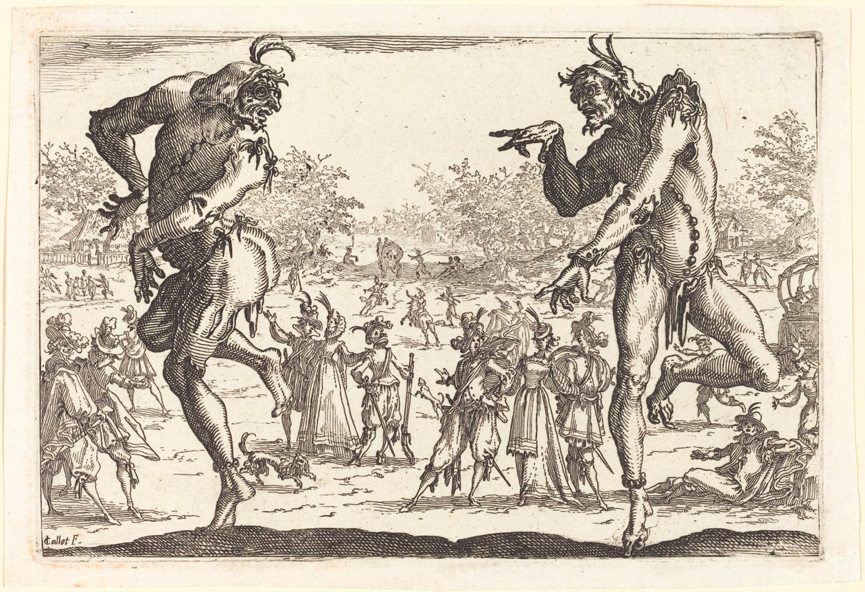 To Zanni av Jacques Callot