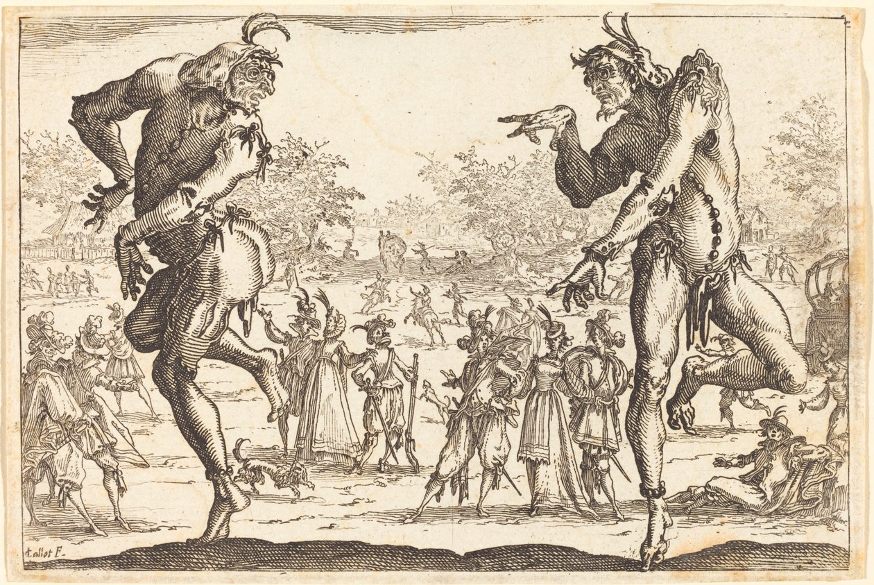 To Zanni av Jacques Callot