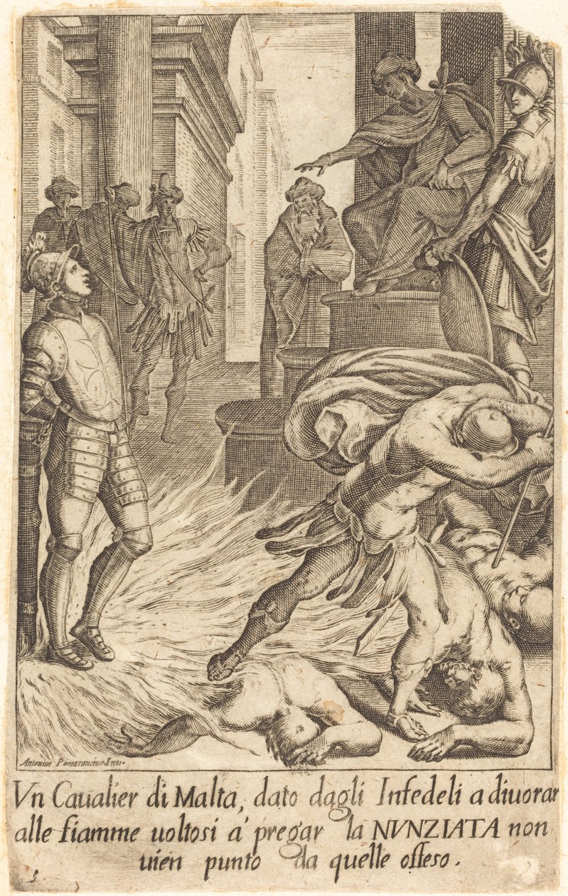 Ridder av Malta av Jacques Callot after Antonio Circignani