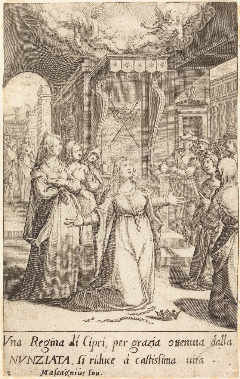 dronning av Kypros av Jacques Callot after Donato Mascagni