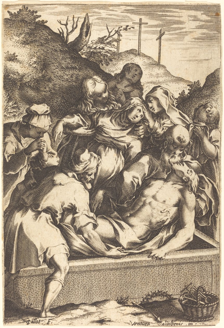 Gravleggingen av Jacques Callot after Ventura Salimbeni