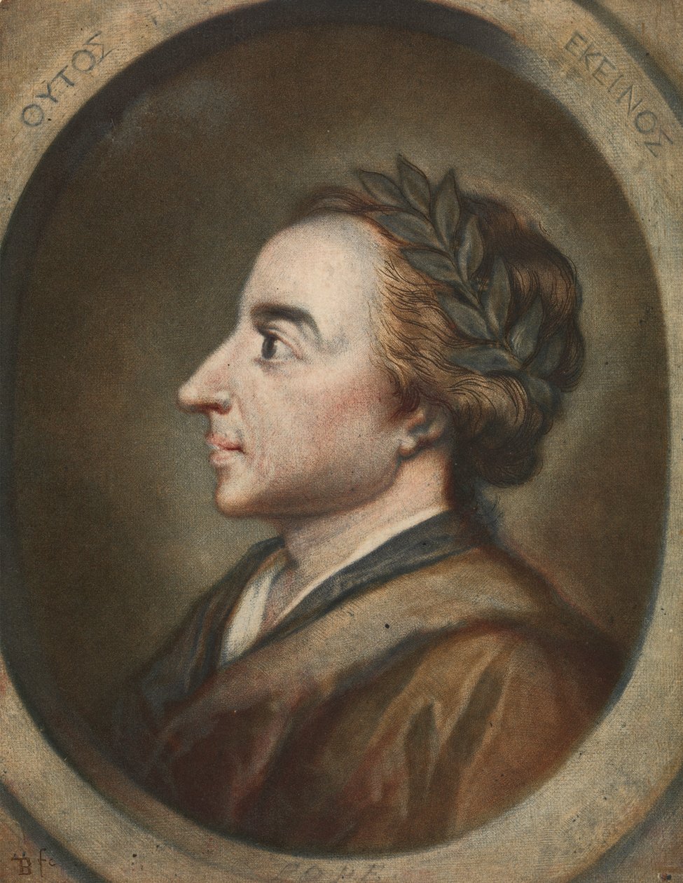 Alexander Pope, poet 1744 av Jacques Christophe Le Blon