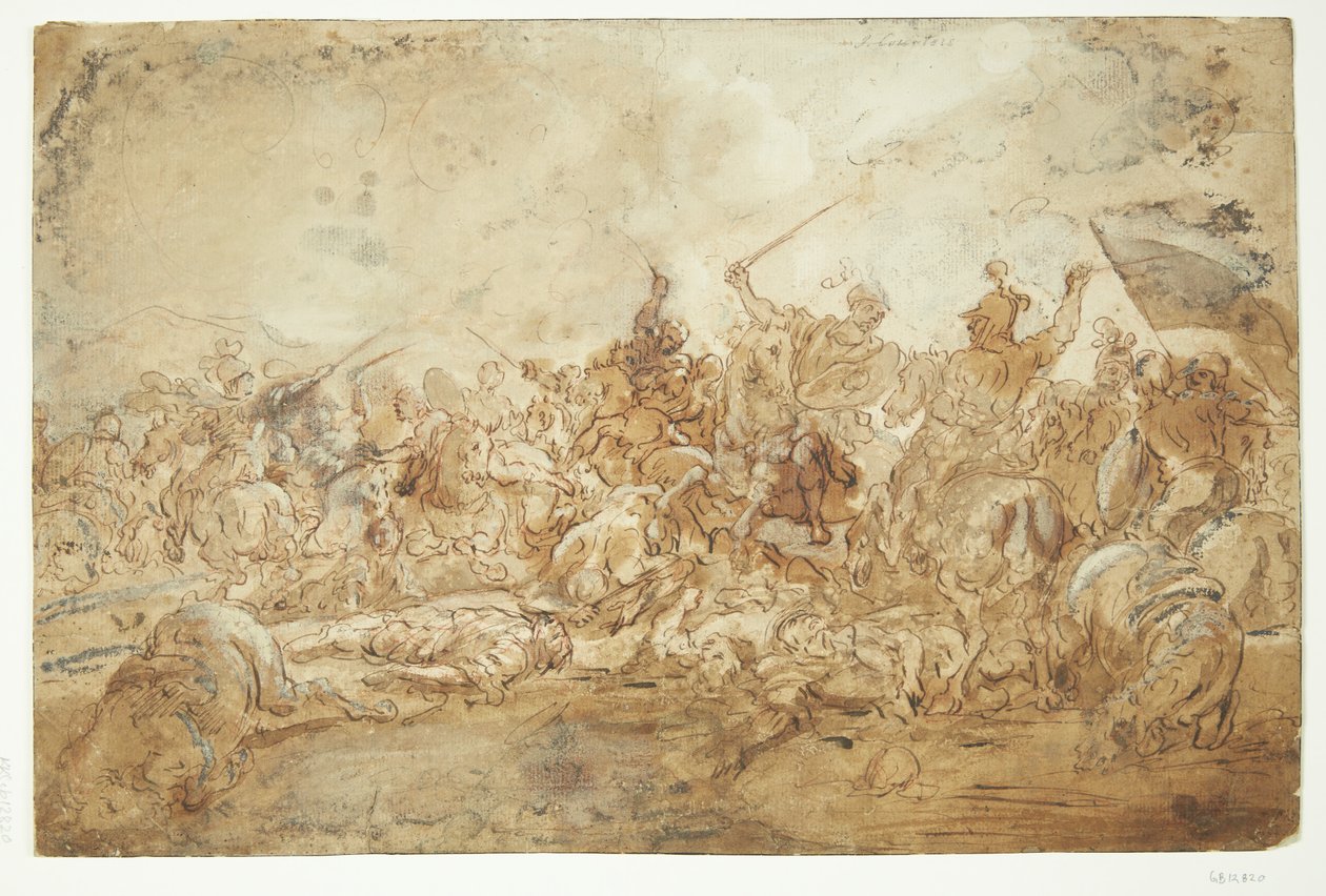 Kavaleri kampscene av Jacques Courtois