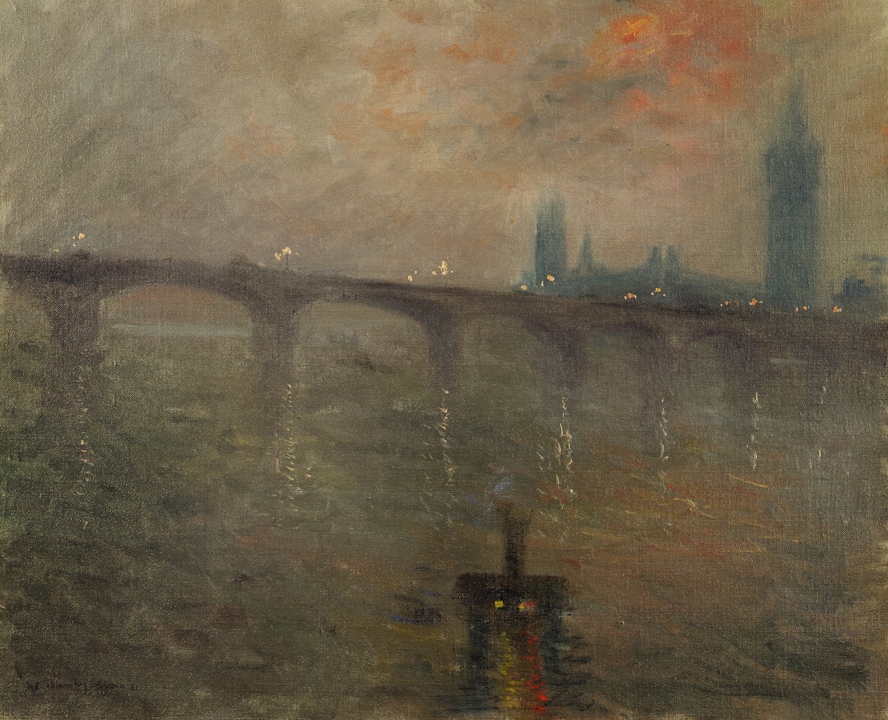Kveld, Westminster fra Waterloo Bridge av Jacques Emile Blanche
