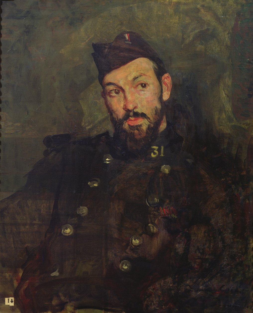Felicien Cacan i uniform, 1915 av Jacques Emile Blanche