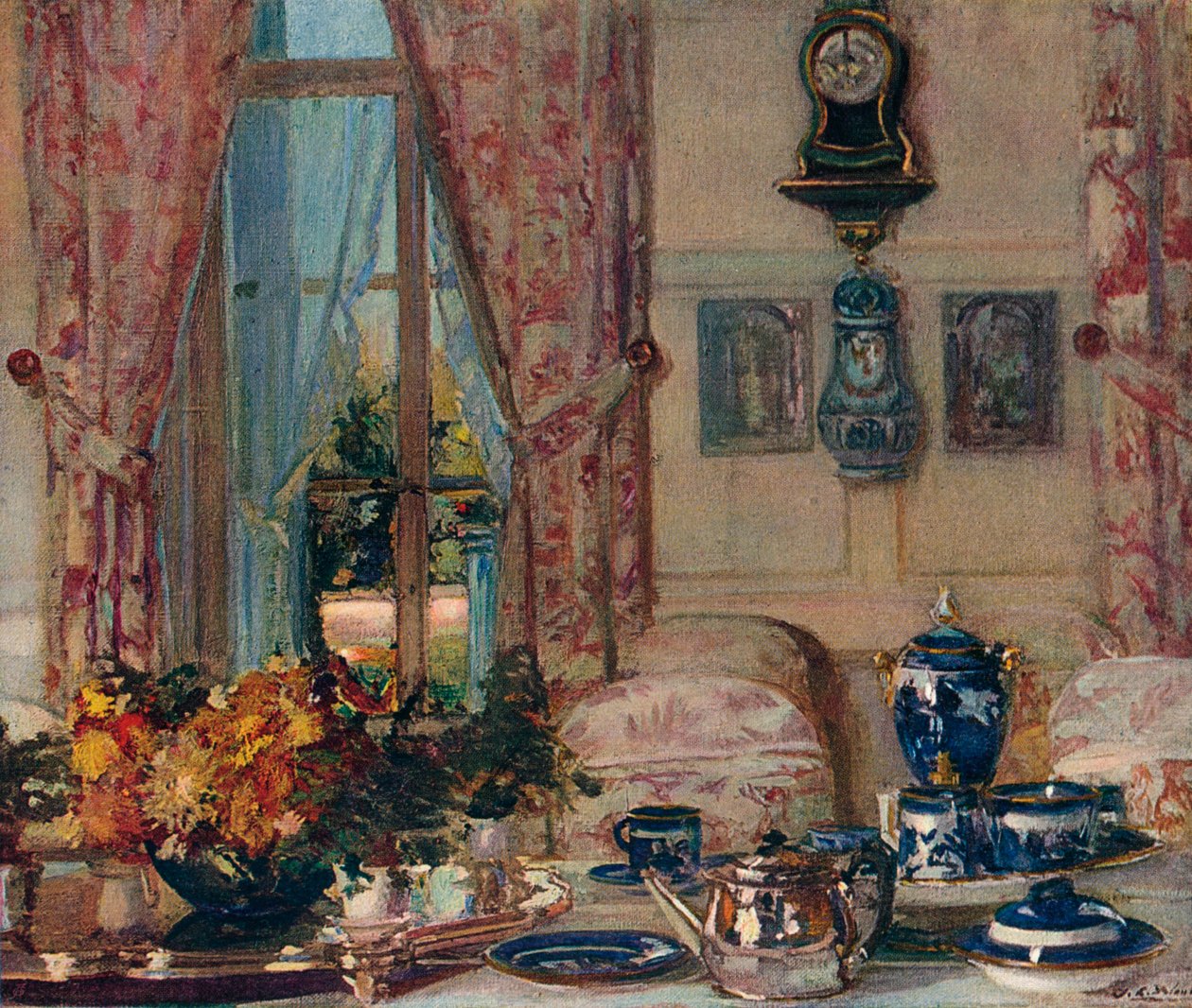 Spisestuen i Offranville, c1909 av Jacques Emile Blanche