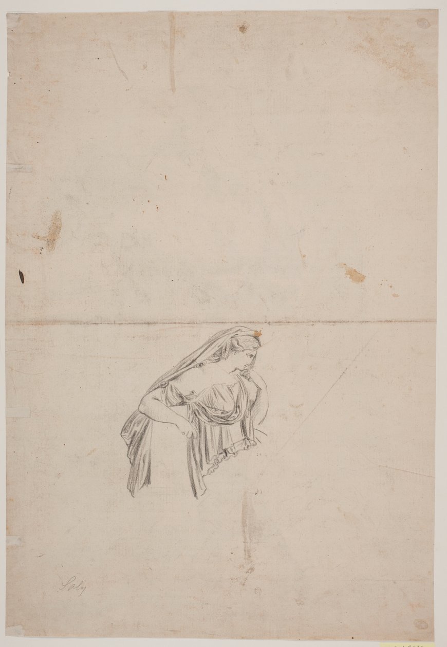 Studie for sørgende kvinneskikkelse av Jacques Francois Joseph Saly