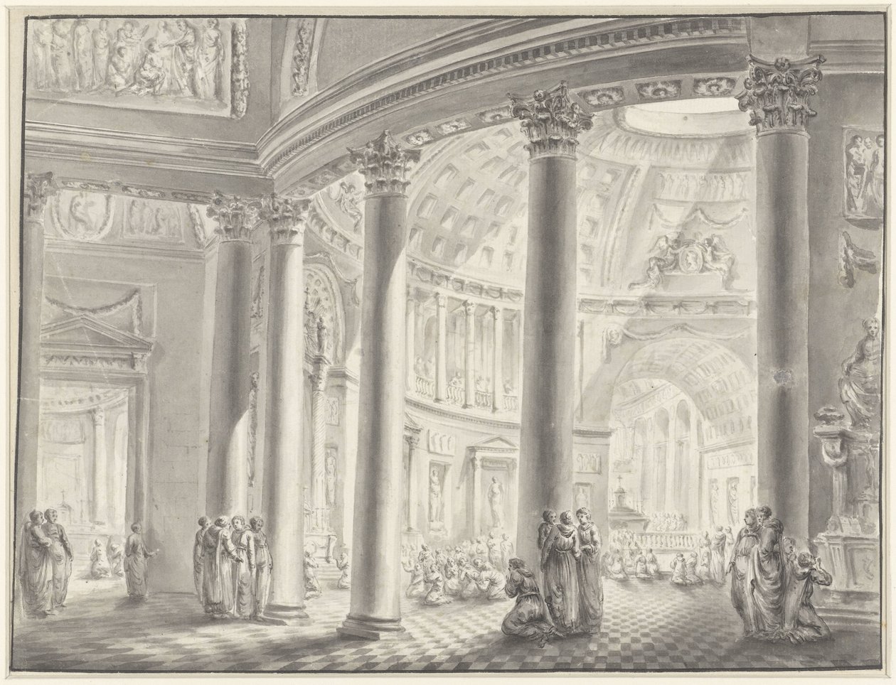 Interiør i en kuppelkirke av Jacques François Blondel