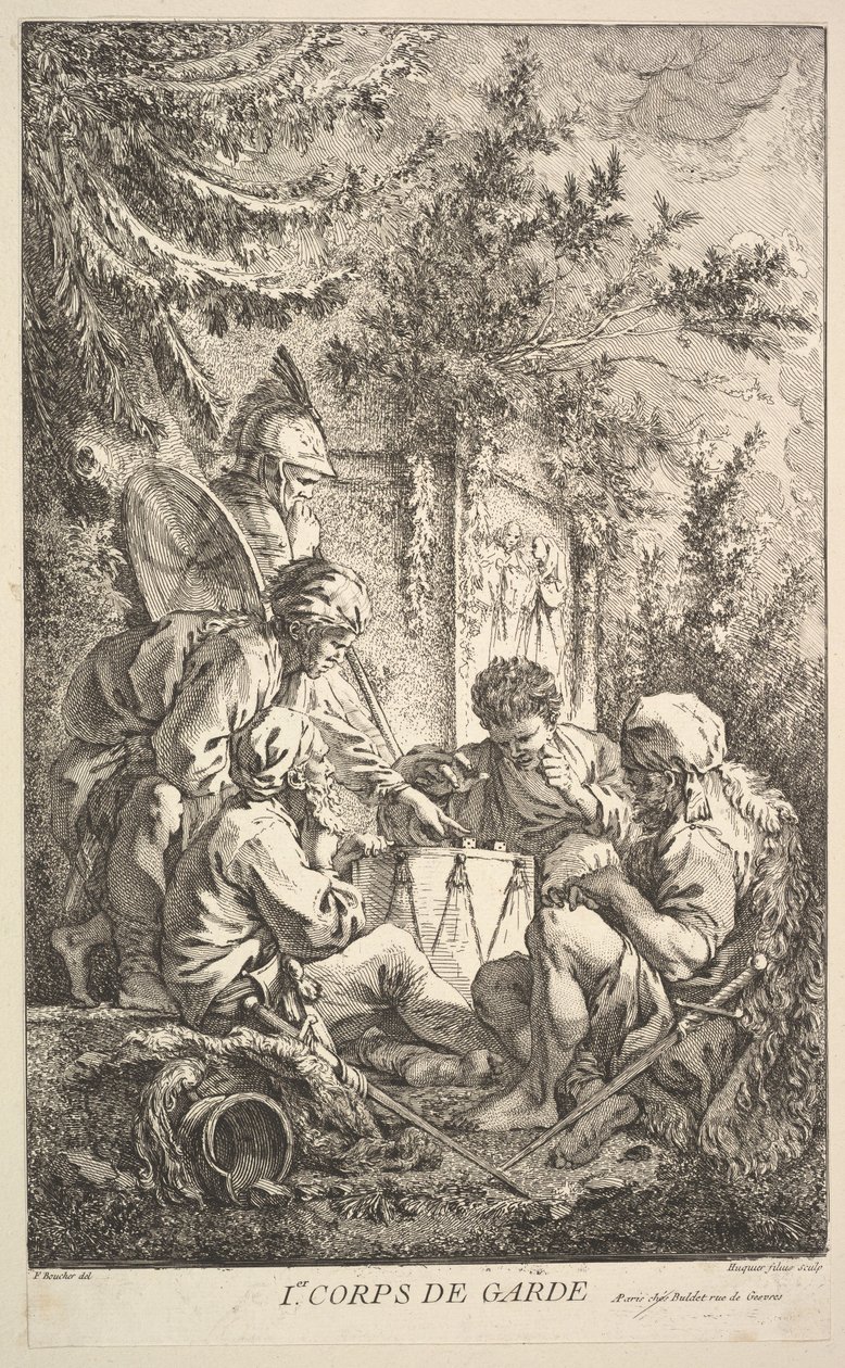 Første vaktrom, ca. 1754. av Jacques Gabriel Huquier