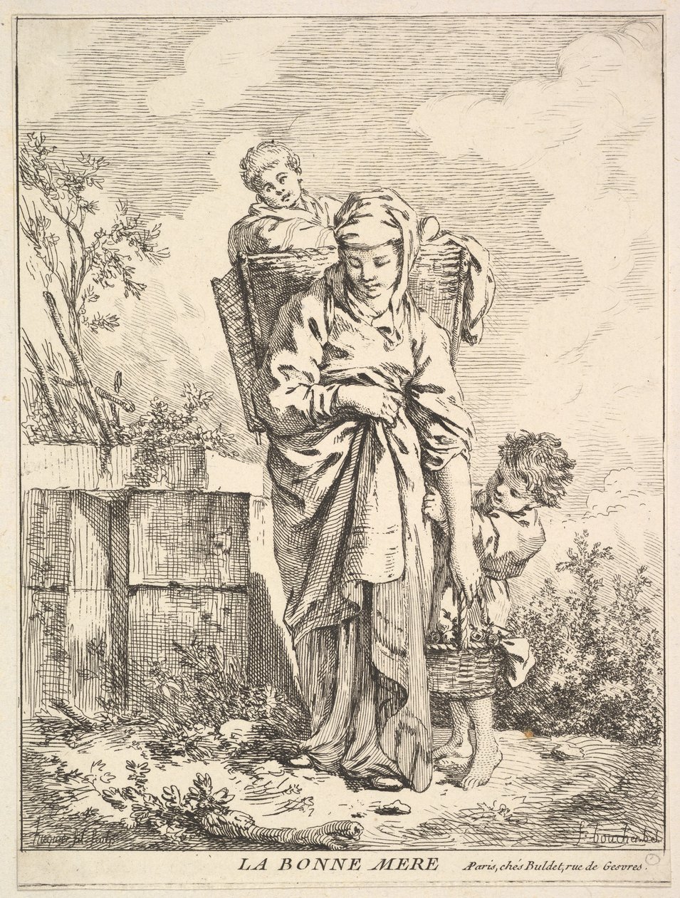 Den gode mor, 1700-tallet. av Jacques Gabriel Huquier