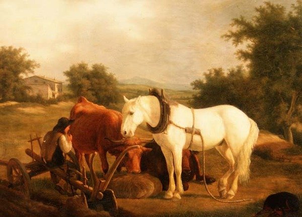 Ploglaget hviler av Jacques Laurent Agasse