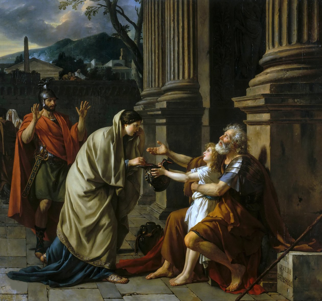 Belisarius ber om almisser, 1781. av Jacques Louis David