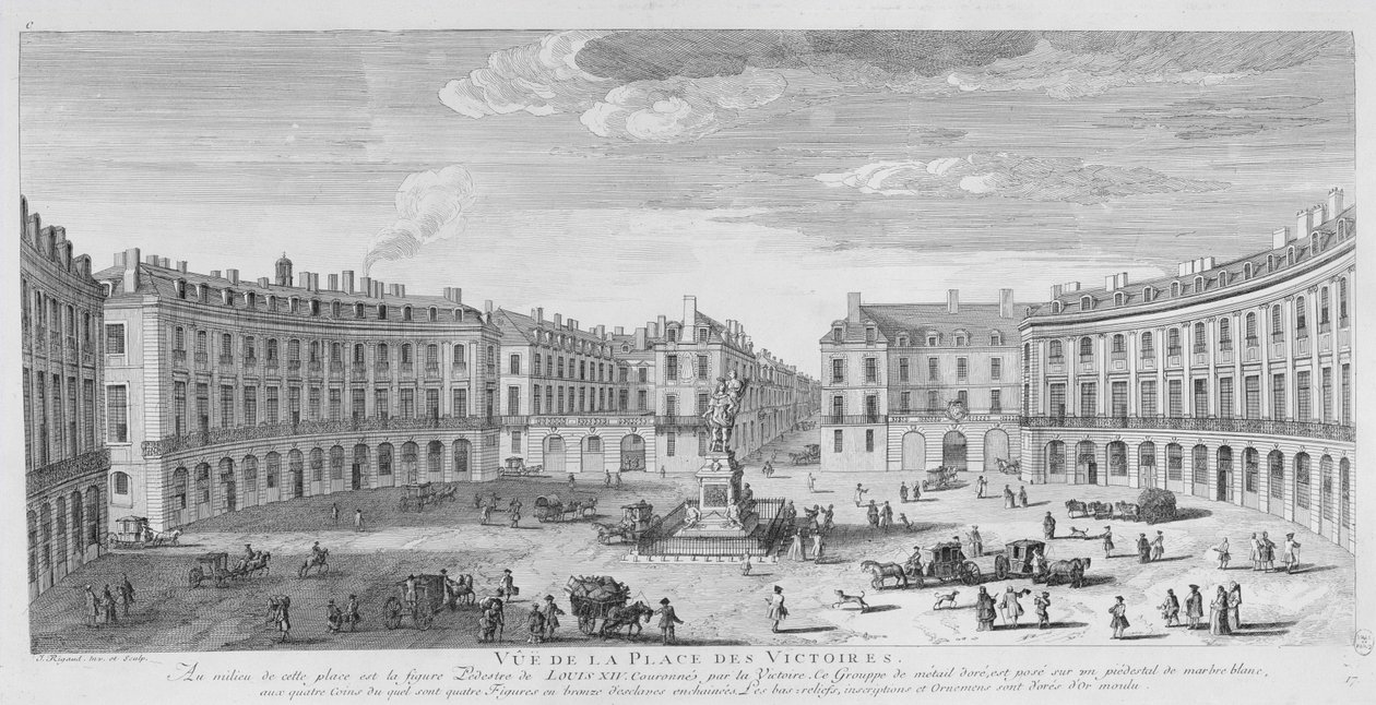 Place des Victoires, Paris (gravering) av Jacques Rigaud