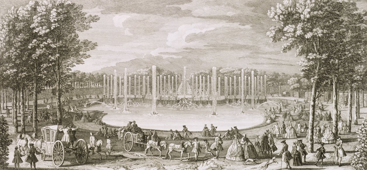 Utsikt over Neptun-fontenen, Versailles av Jacques Rigaud