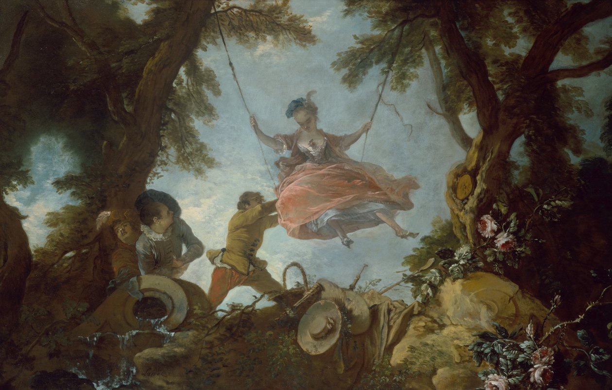 The Swing (olje på lerret) av Jacques de Lajoüe