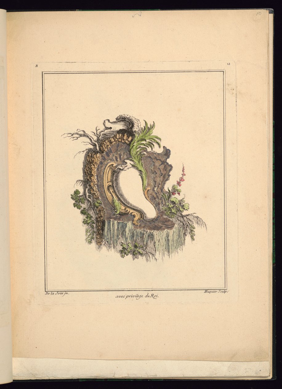 Design for asymmetrisk kartouche av Jacques de Lajoüe