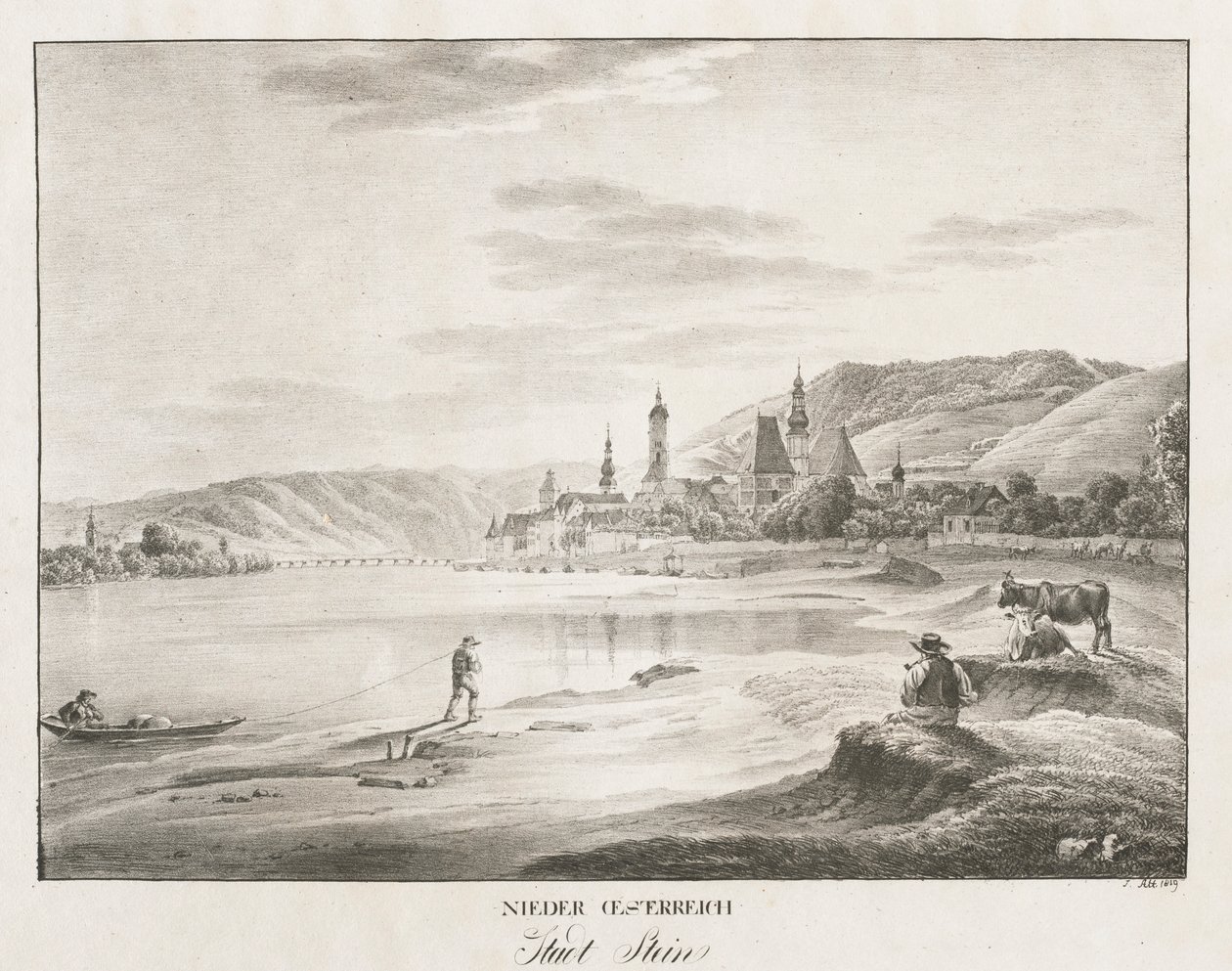 Niederösterreich, by Stein, 1819. av Jakob Alt