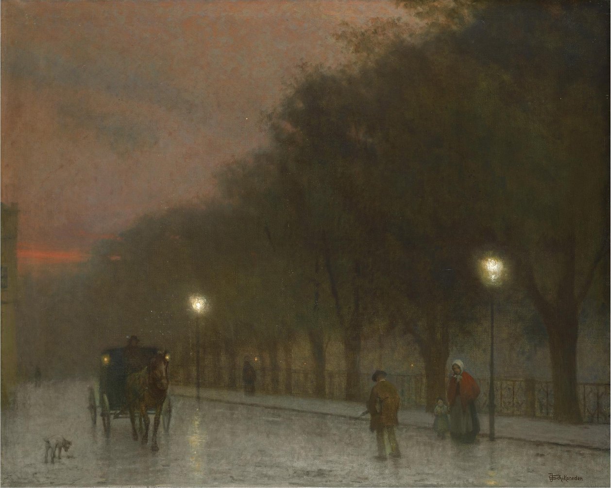 Praha i skumringen, ca. 1910 av Jakub Schikaneder