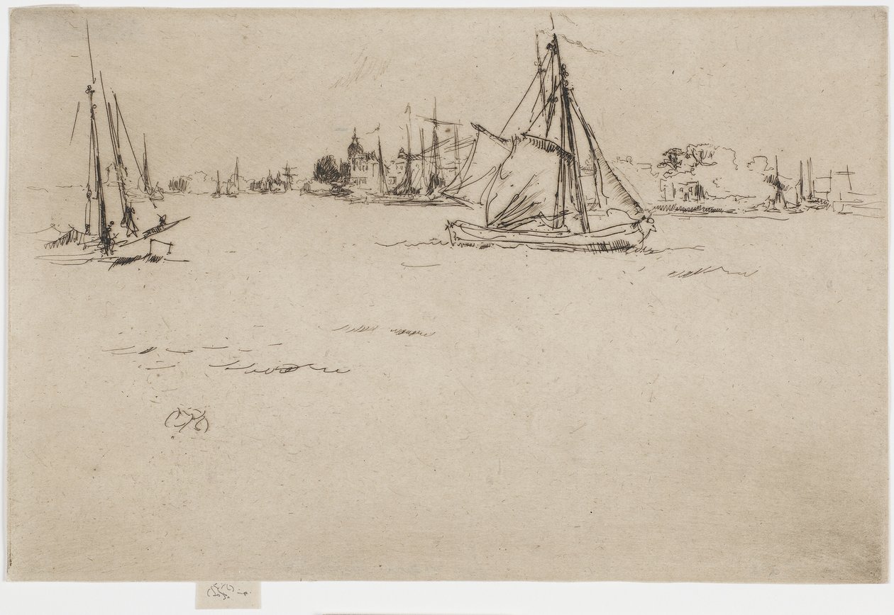 Dordrecht, 1894 (radering på papir) av James Abbott McNeill Whistler