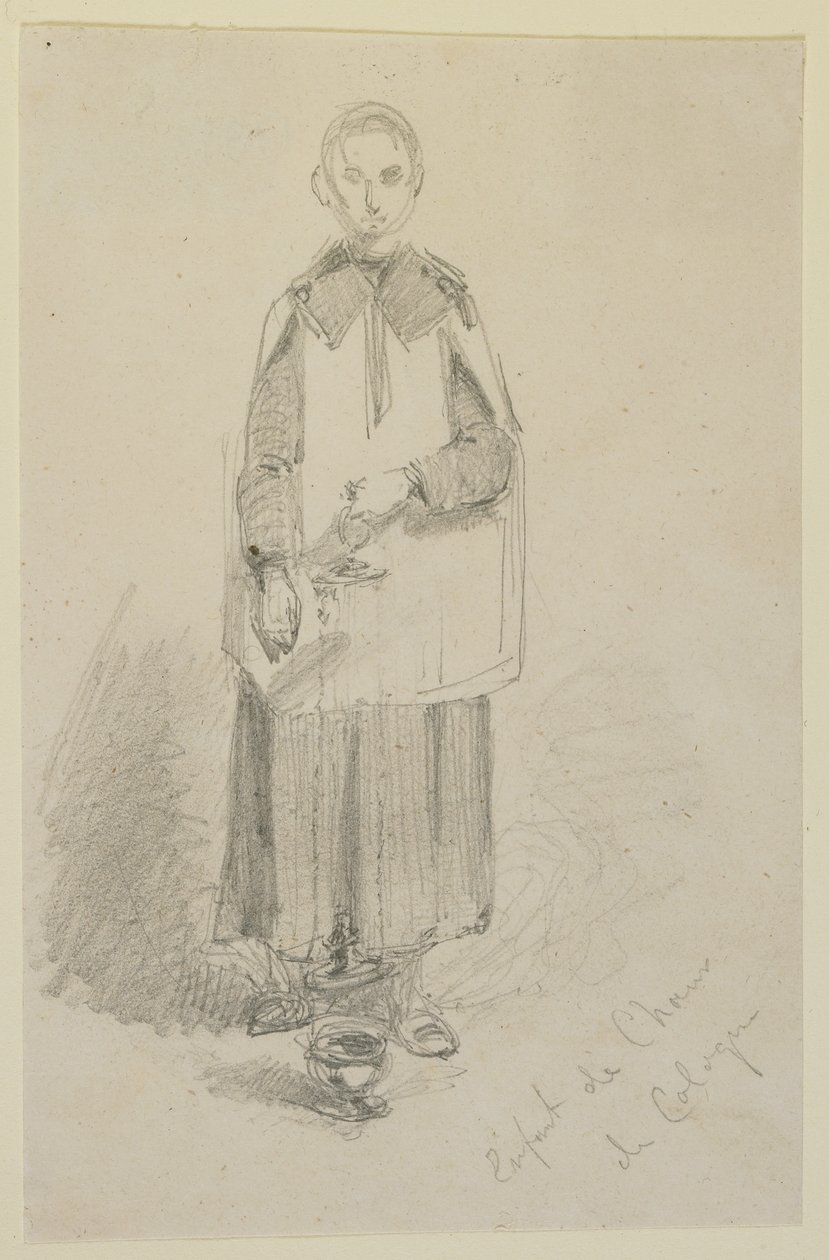 Cologne Choir Child, 1858 (blyant på hvitt papir) av James Abbott McNeill Whistler
