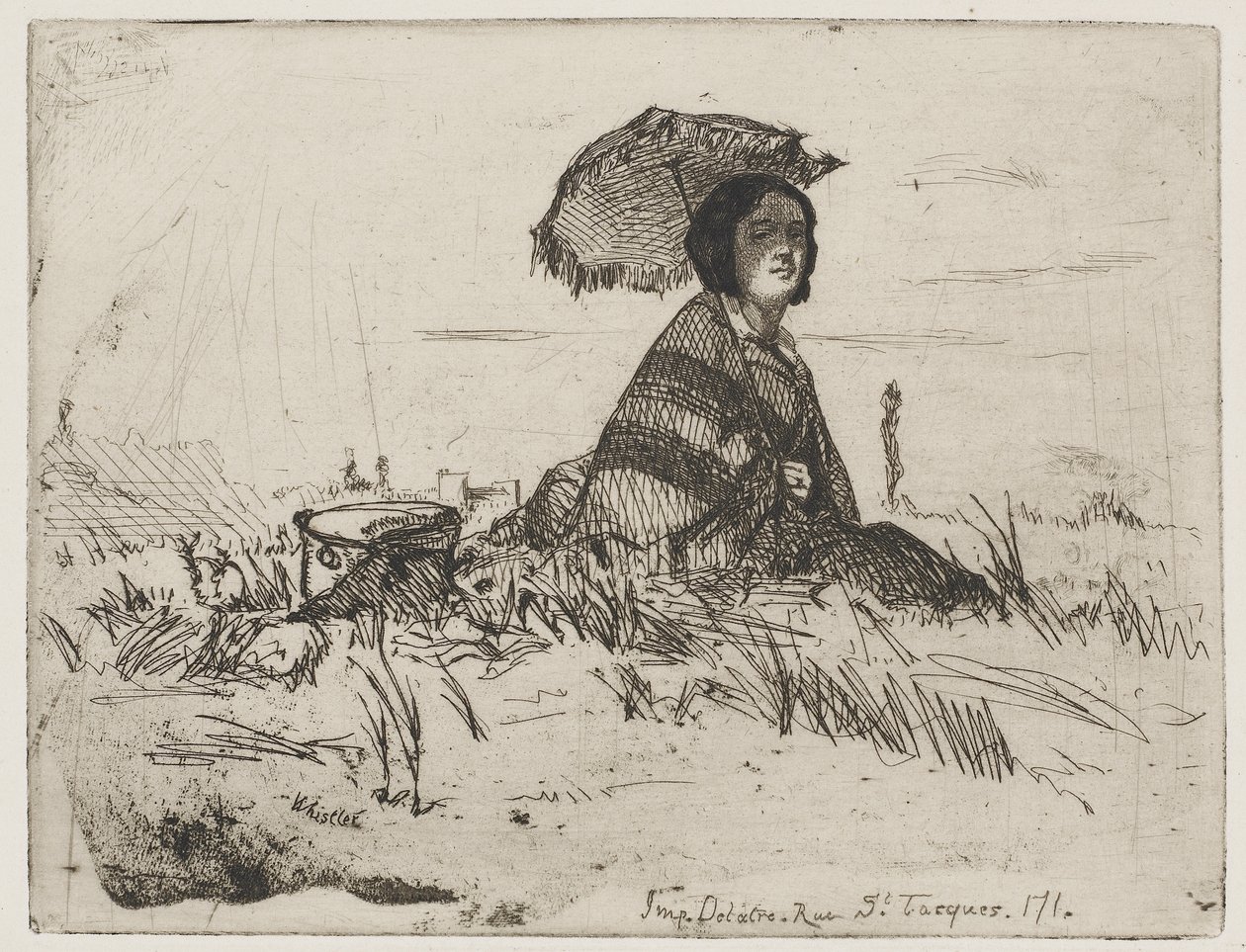 I fullt sollys, 1858 (etsing på papir) av James Abbott McNeill Whistler