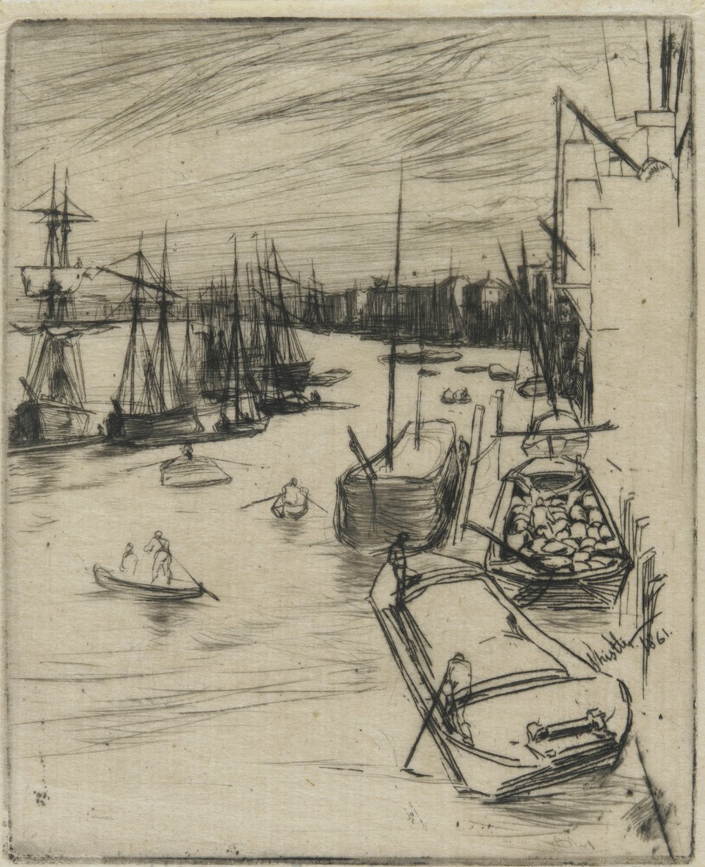 Little Wapping, 1861 (radering på papir) av James Abbott McNeill Whistler
