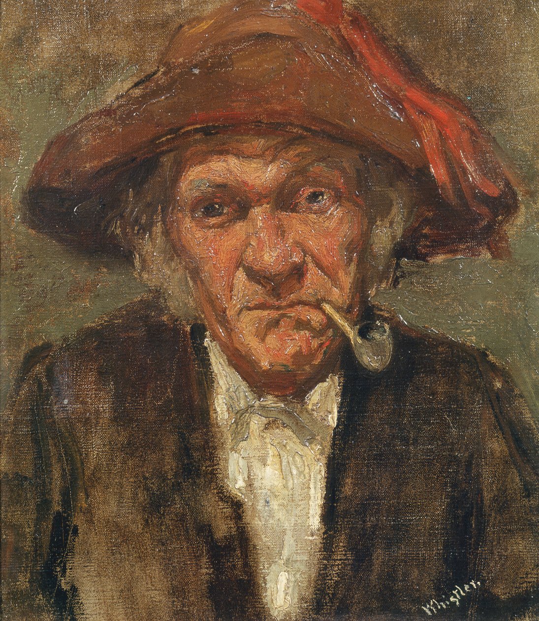 Mann som røyker pipe, ca. 1859 av James Abbott McNeill Whistler