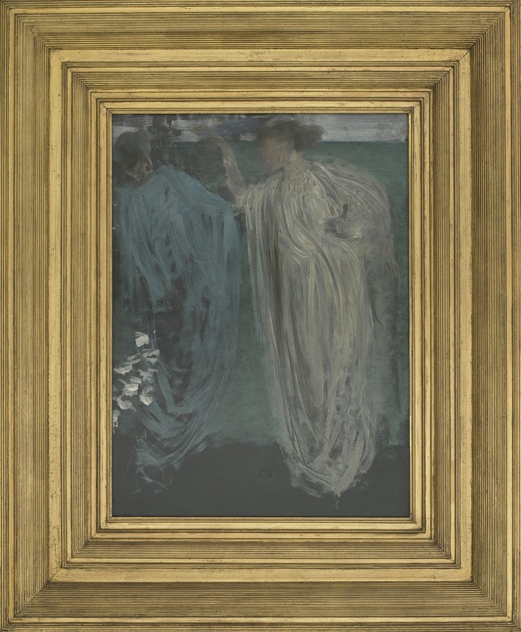 Symfoni i grønt og fiolett, ca. 1868 (olje på kvernbrett montert på trepanel) av James Abbott McNeill Whistler