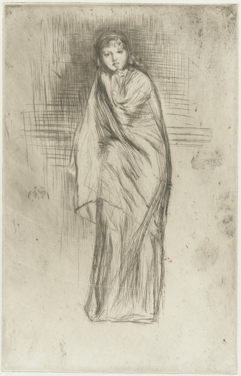 The Model Resting, 1870 (tørrpunkt på papir) (se også 324669) av James Abbott McNeill Whistler