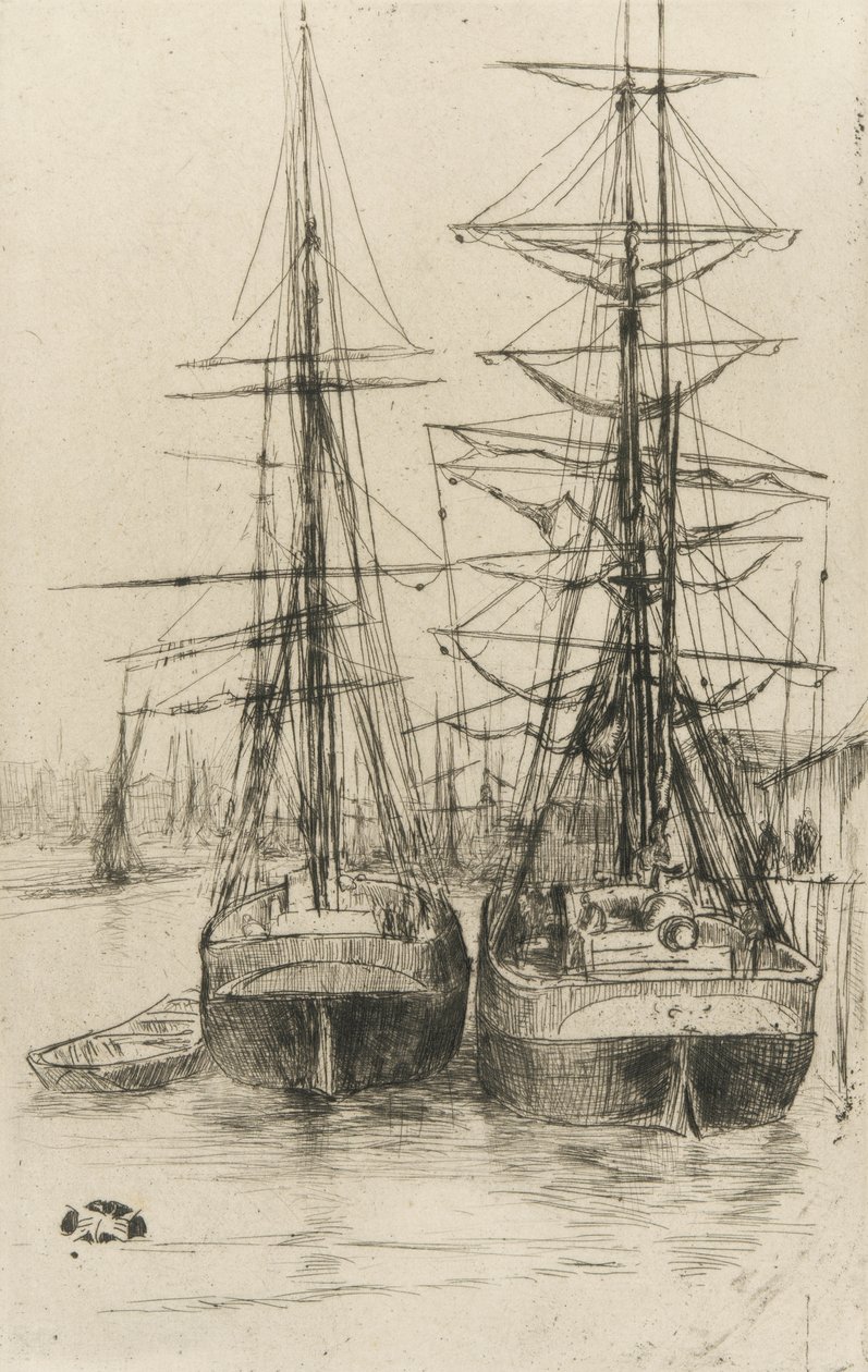 To skip, 1875 (radering på papir) av James Abbott McNeill Whistler