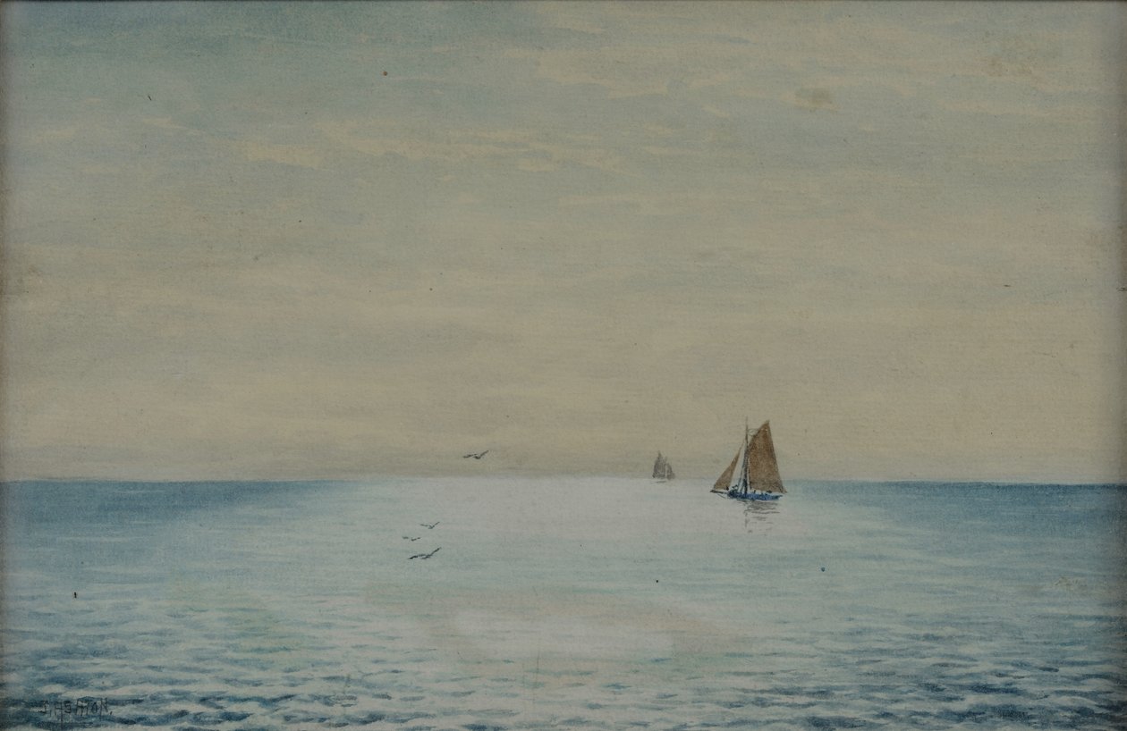 Havlandskap med en ketch, utenfor Adelaide, Sør-Australia av James Ashton