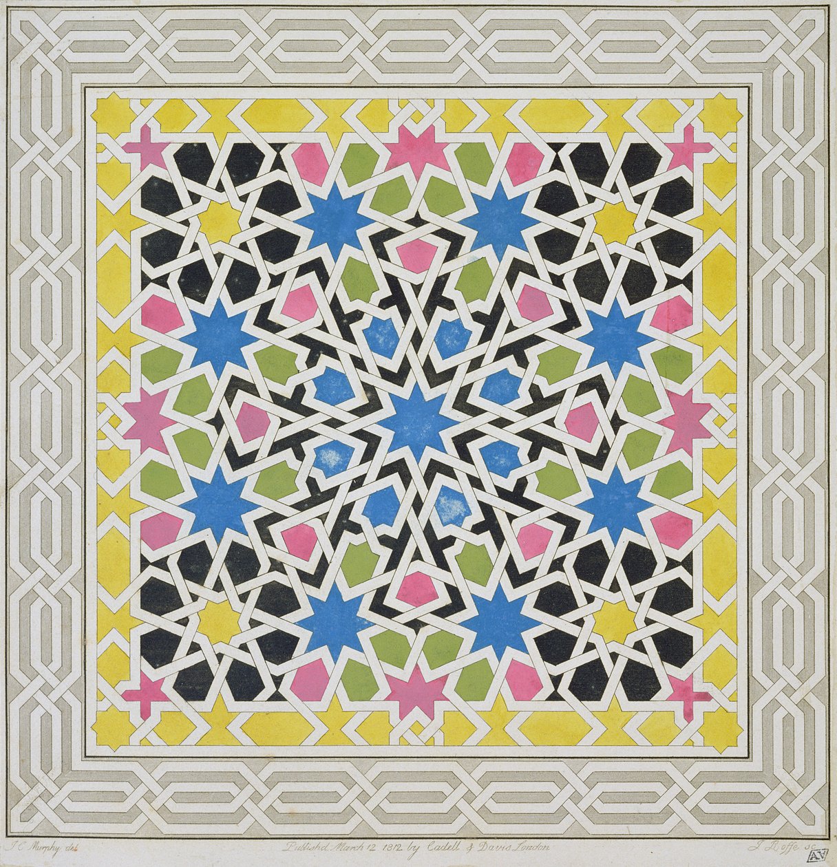 Mosaikkdesign fra Alhambra, fra 