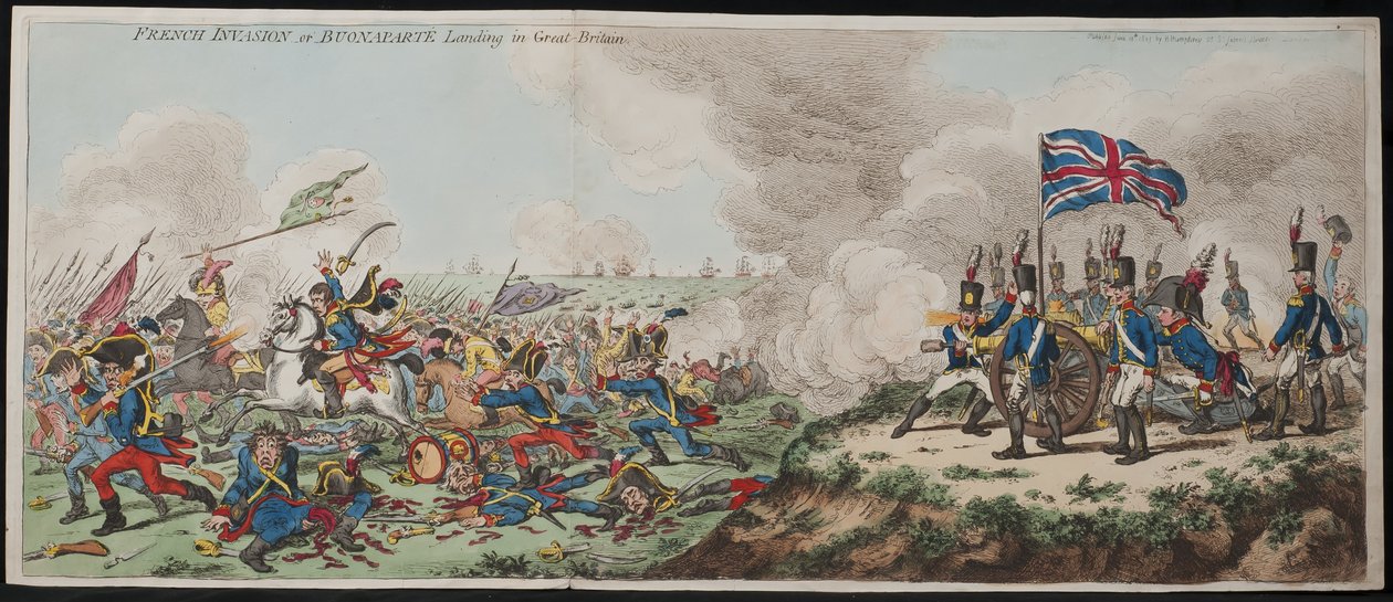 Fransk invasjon – eller Buonaparte-landing i Storbritannia av James Gillray