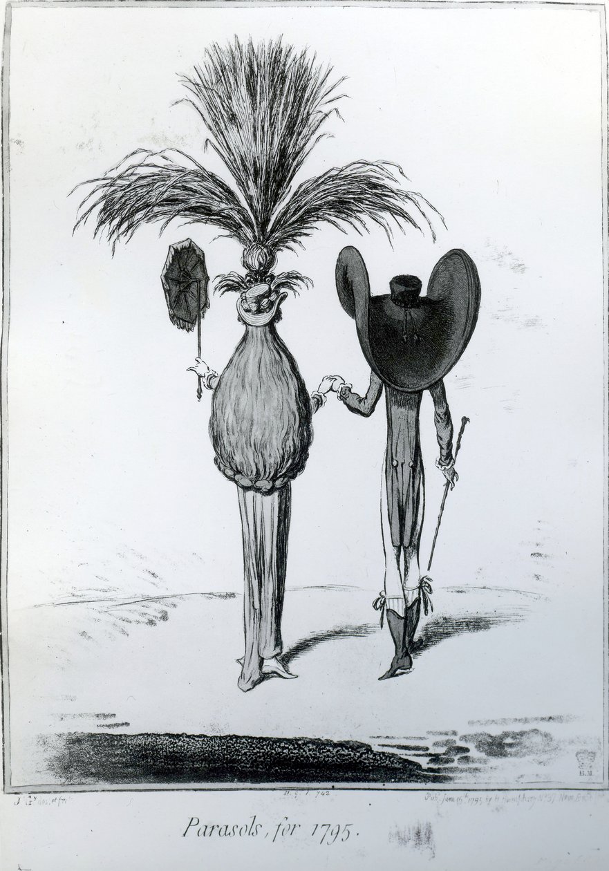Parasoller, for 1795, av James Gillray