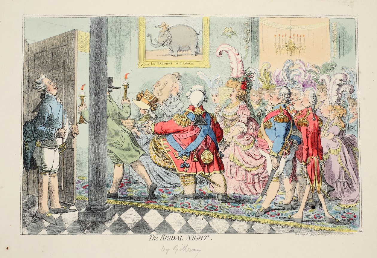 The Bridal-Night, 1797 (håndfarget etsning) av James Gillray