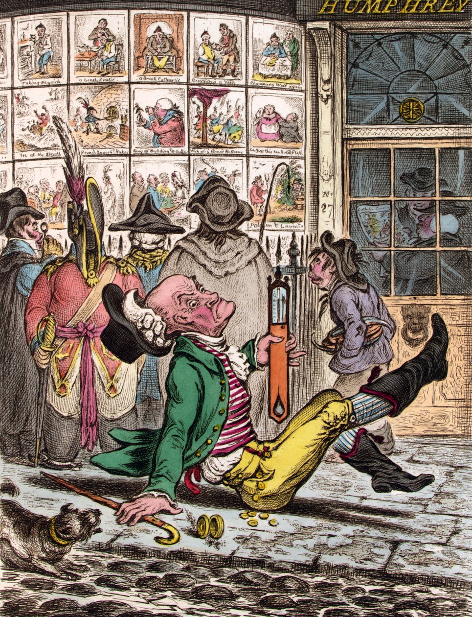 Veldig glatt vær, 1808 av James Gillray