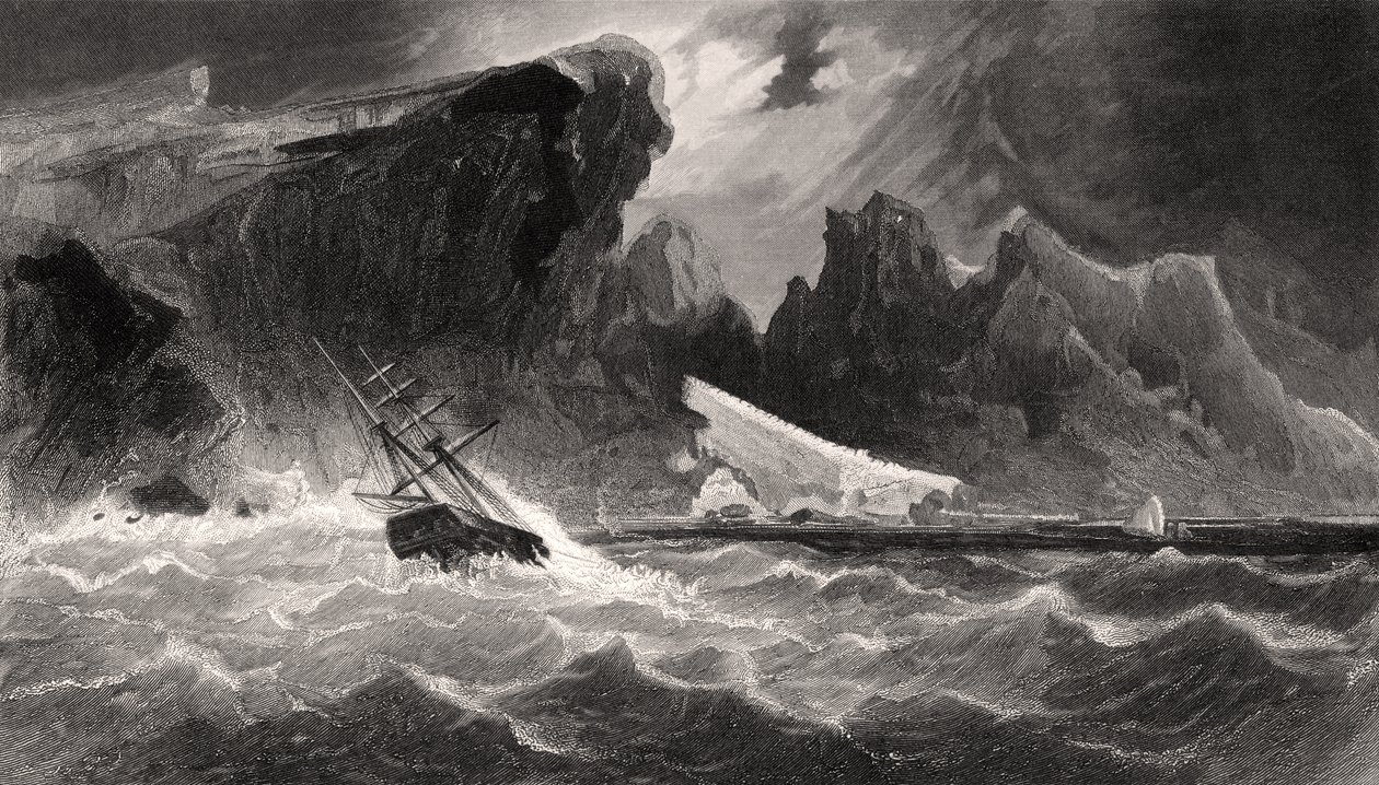 Parting Hawsers off Godsend Ledge, gravert av G. Ulman, fra 
