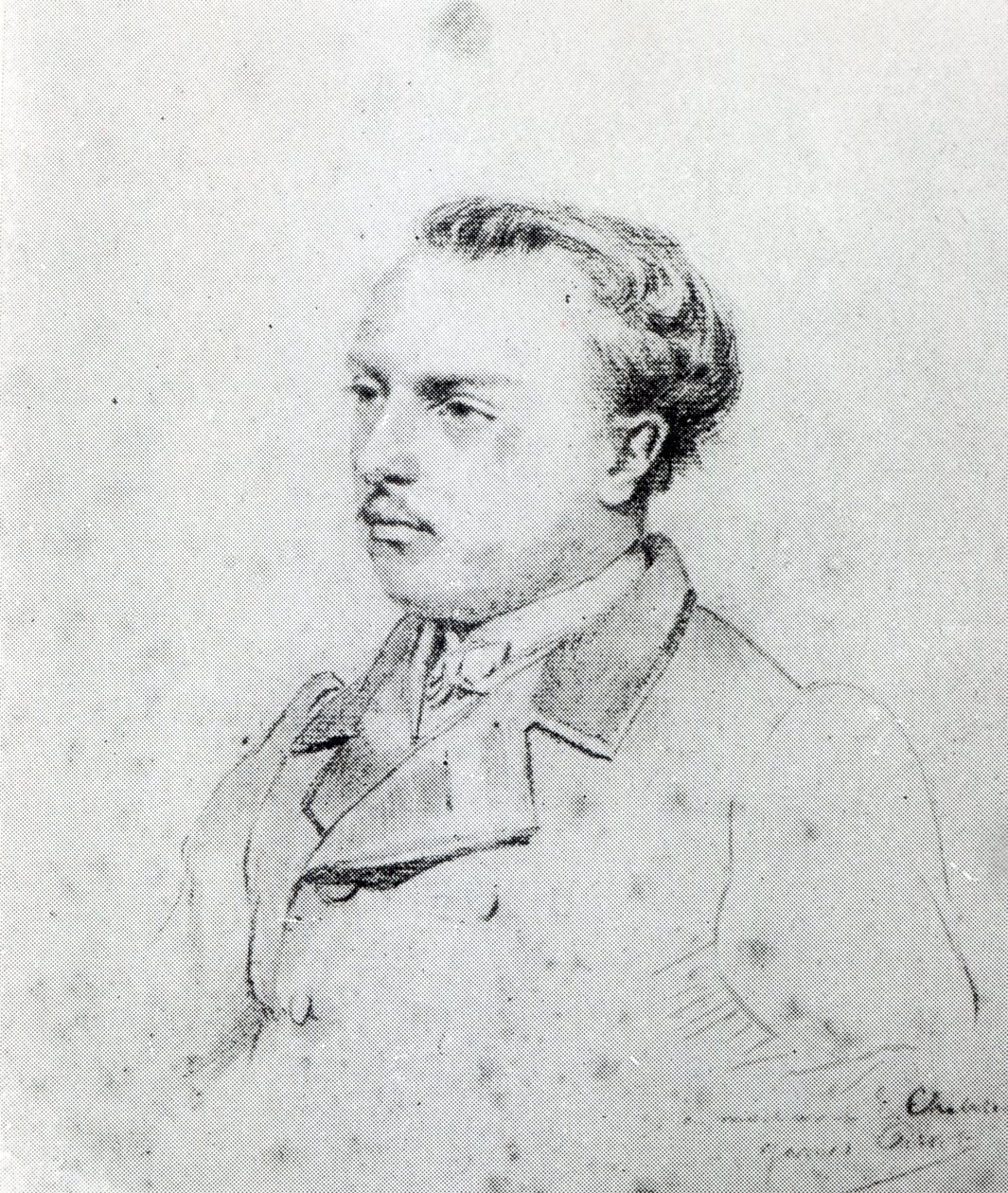 Emmanuel Chabrier 20 år gammel, 1861 (fargestift) av James Jacques Joseph Tissot