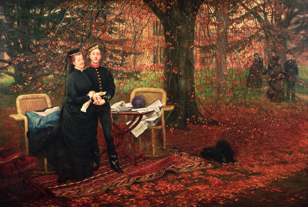 Keiserinne Eugenie (1826-1920) og Eugene-Louis Napoleon Bonaparte (1856-79) på Camden Place, Chislehurst av James Jacques Joseph Tissot
